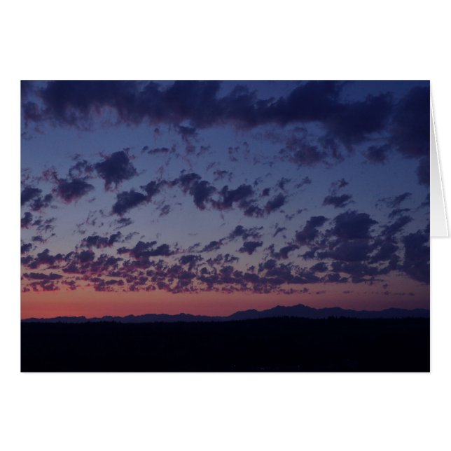 Solnedgång över de olympiska bergen hälsningskort (Framsidan Horizontal)