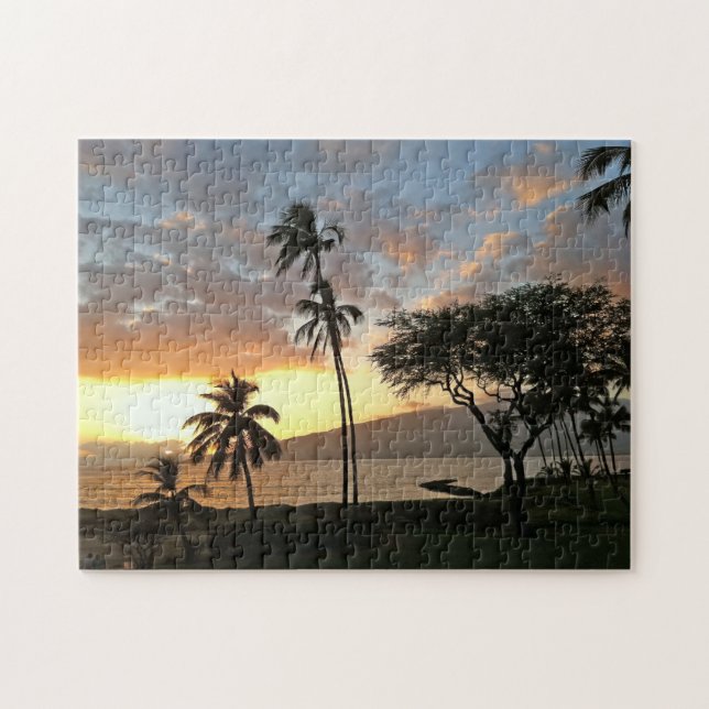 Solnedgång över den Maalaea fjärden, Maui Pussel (Horisontell)