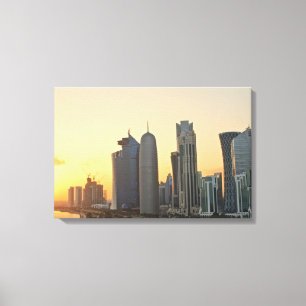Solnedgång över Doha, Qatar-kanvastrycket Canvastryck