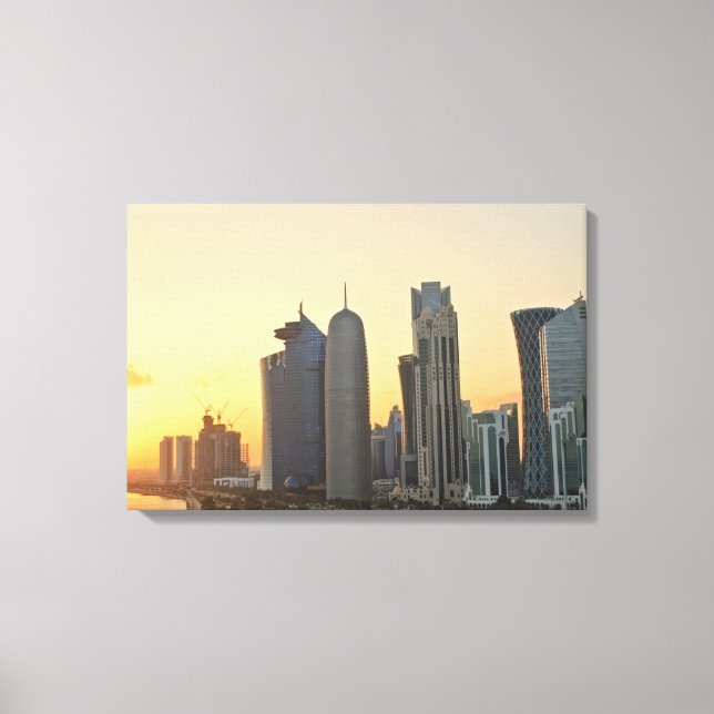 Solnedgång över Doha, Qatar-kanvastrycket Canvastryck (Framsida)