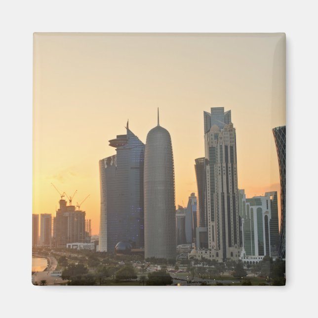 Solnedgång över Doha, Qatar-magnet Magnet (Framsidan)