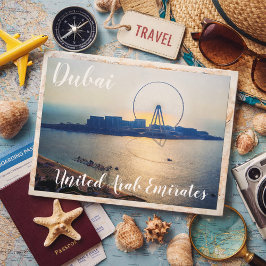 Solnedgång över Dubai – Underverkenas stad Vykort