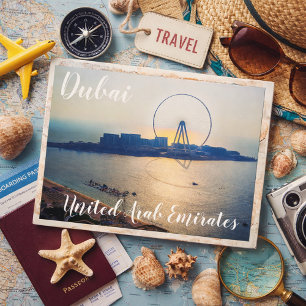 Solnedgång över Dubai – Underverkenas stad Vykort