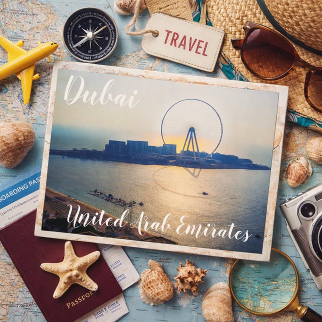 Solnedgång över Dubai – Underverkenas stad Vykort (Skapare uppladdad)