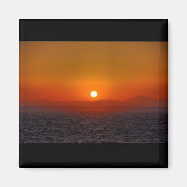 Solnedgång över egyptiska berg magnet (Framsidan)