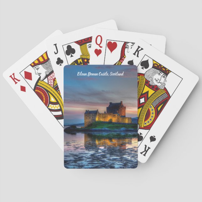 Solnedgång över Eilean Donan Castle, Skottland Casinokort (Baksidan)