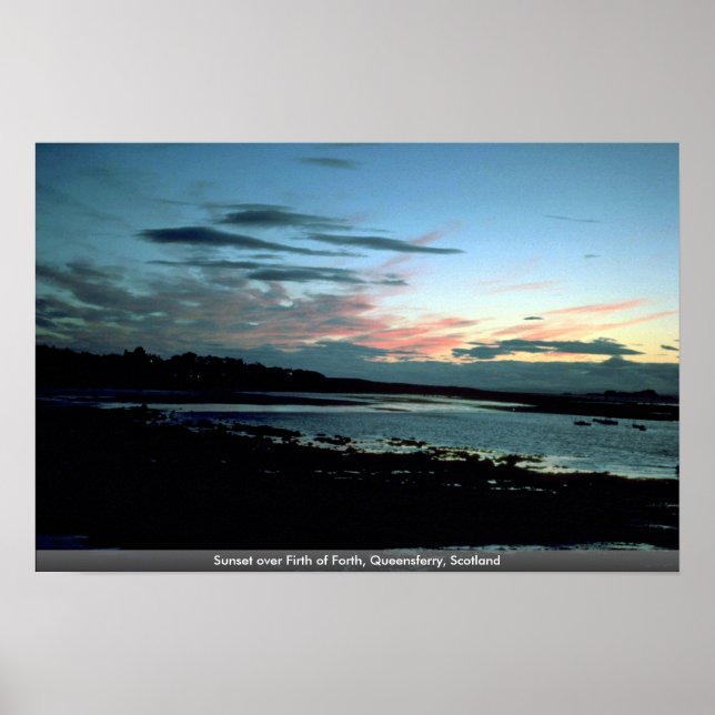 Solnedgång över Firth of Forth, Queensferry, Skott Poster (Framsidan)
