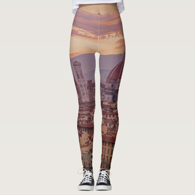 Solnedgång över Florens, Italien Leggings (Framsida)