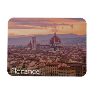 Solnedgång över Florens, Italien Magnet