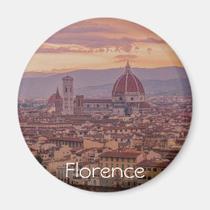 Solnedgång över Florens, Italien Magnet