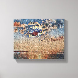 Solnedgång över fotoutskrift av havsytan canvastryck