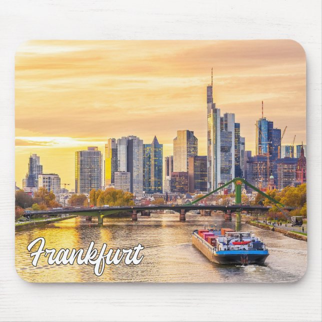 Solnedgång över Frankfurt, Tyskland Musmatta (Framsidan)