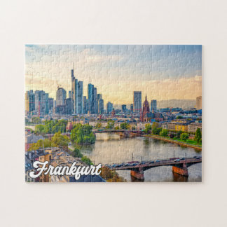 Solnedgång över Frankfurt, Tyskland Pussel