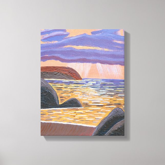 Solnedgång över havet canvas (Framsida)
