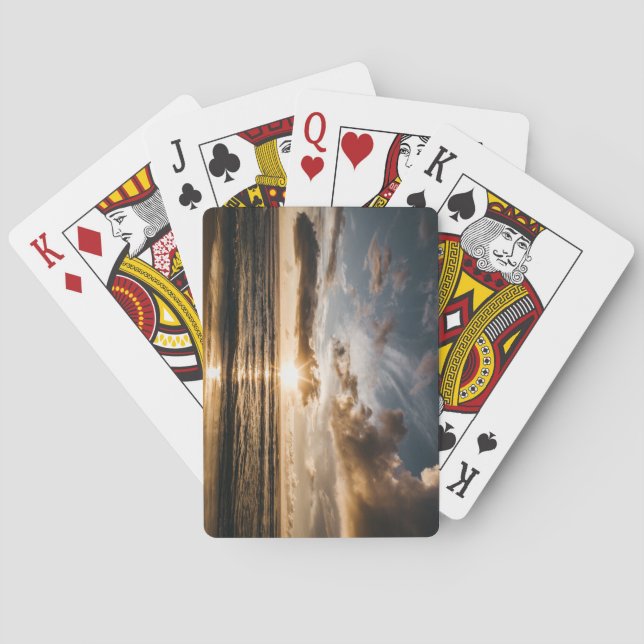 Solnedgång över havet casinokort (Baksidan)