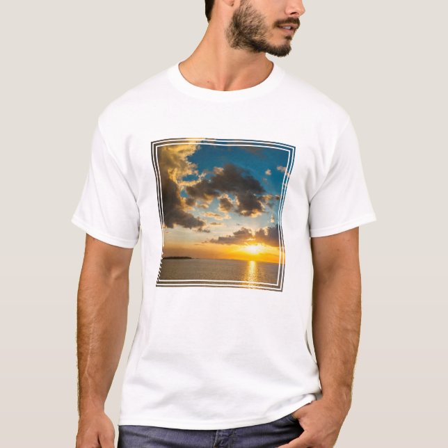 Solnedgång över havet, Fiji T Shirt (Framsida)