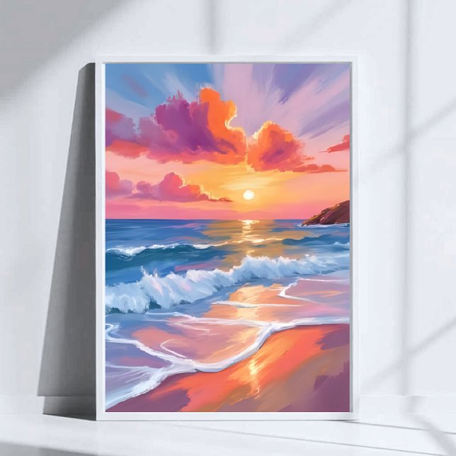 Solnedgång över havet i pastellfärger | Färgrik st Poster (Skapare uppladdad)