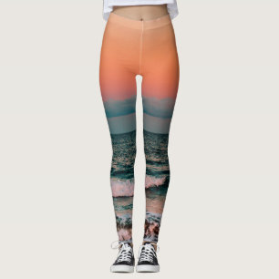 solnedgång över havet leggings