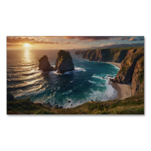 solnedgång över havet magnetiska visitkort