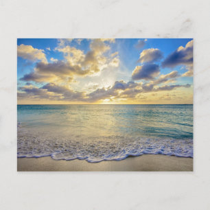 Solnedgång över havet vid Aruba Vykort