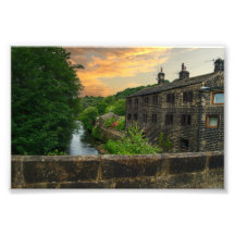 Solnedgång över Hawksclough Bridge, Mytholmroyd