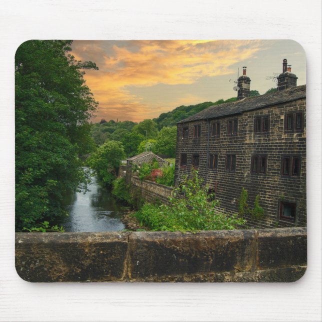 Solnedgång över Hawksclough Bridge, Mytholmroyd Musmatta (Framsidan)