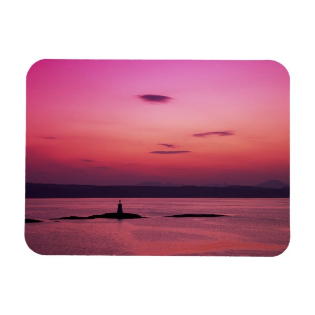 Solnedgång över Isle of Skye, från Mallaig Magnet (Horisontell)