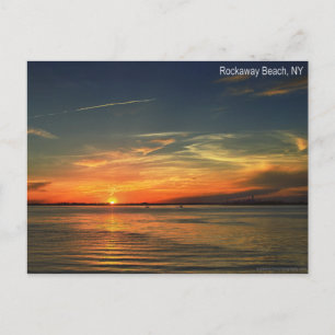 Solnedgång över Jamaica Bay i Rockaway Vykort