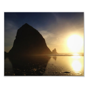 Solnedgång över kanonstranden, Oregon Fototryck