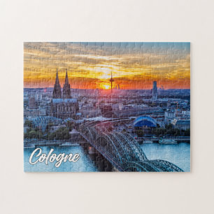 Solnedgång över Köln, Tyskland Pussel