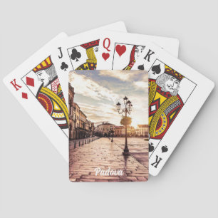 Solnedgång över kvadrat i Padova i Italien Casinokort