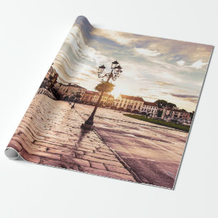 Solnedgång över kvadrat i Padova i Italien Presentpapper
