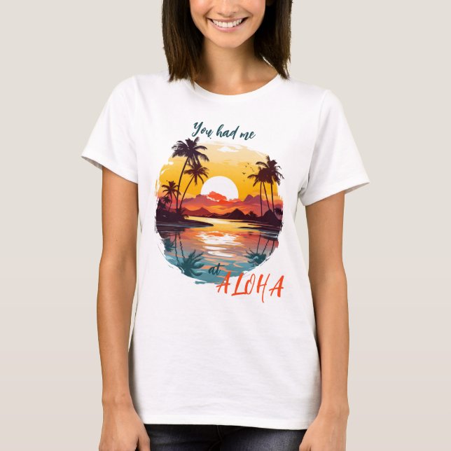 Solnedgång över lagunen t shirt (Framsida)