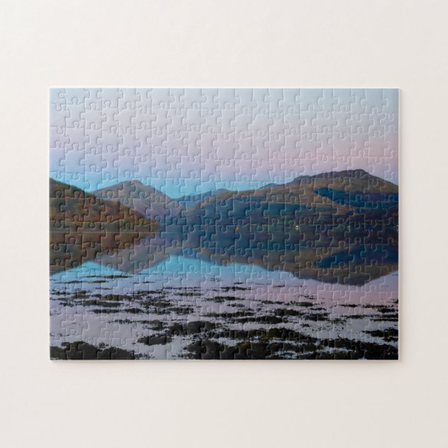 Solnedgång över Loch Fyne, Skottlands pussel Jigsz (Horisontell)