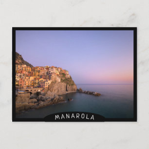 Solnedgång över Manarola by i Cinque Terre Vykort