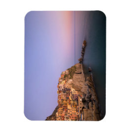 Solnedgång över Manarola-byn i Cinque Terre Magnet