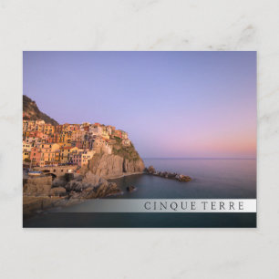 Solnedgång över Manarola-byn i Cinque Terre Vykort