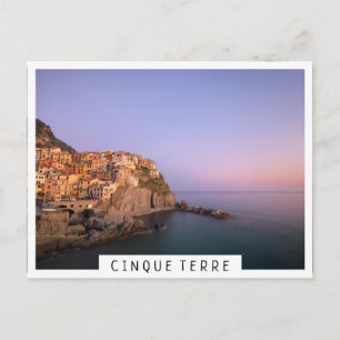 Solnedgång över Manarola-byn i Cinque Terre Vykort