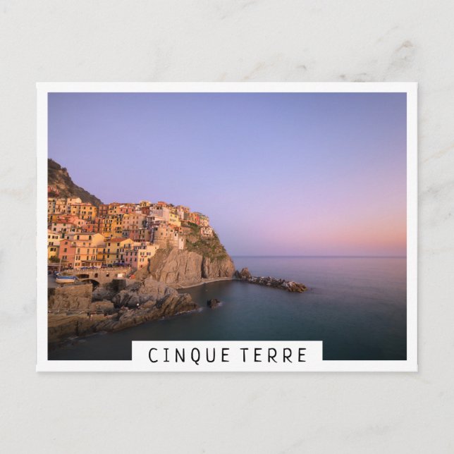 Solnedgång över Manarola-byn i Cinque Terre Vykort (Framsida)