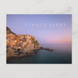 Solnedgång över Manarola-byn i Cinque Terre Vykort