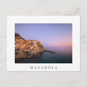 Solnedgång över Manarola-byn i Cinque Terre Vykort
