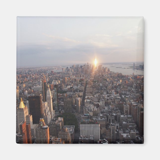 Solnedgång över Manhattan Magnet (Framsidan)