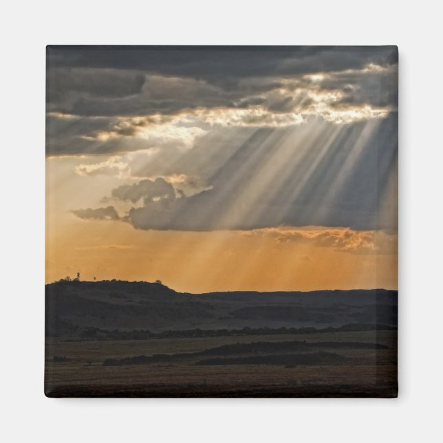 Solnedgång över Masai Mara. Magnet (Framsidan)
