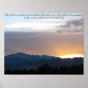 Solnedgång över maximala Pikes - Psalm27:1 Poster