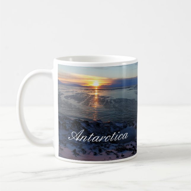 Solnedgång över McMurdo Ljud, Antarctica Kaffemugg (Vänster)