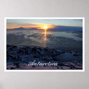 Solnedgång över McMurdo Ljud, Antarctica Poster