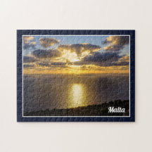 Solnedgång över Medelhavet på ön Malta