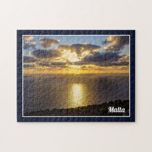 Solnedgång över Medelhavet på ön Malta Pussel