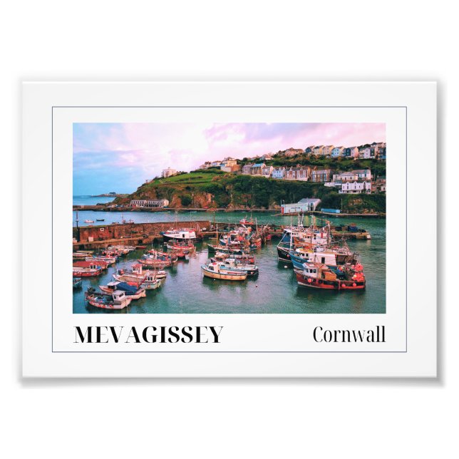 Solnedgång över Mevagissey, Cornwall Fototryck (Framsidan)