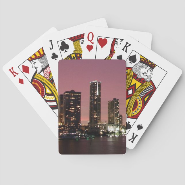 Solnedgång över Miami efter stormen Casinokort (Baksidan)